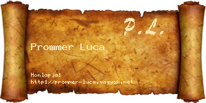 Prommer Luca névjegykártya